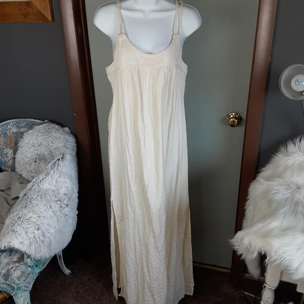 Roxy Womens Linen Grecian Maxi Dress Sz Xs Beachy